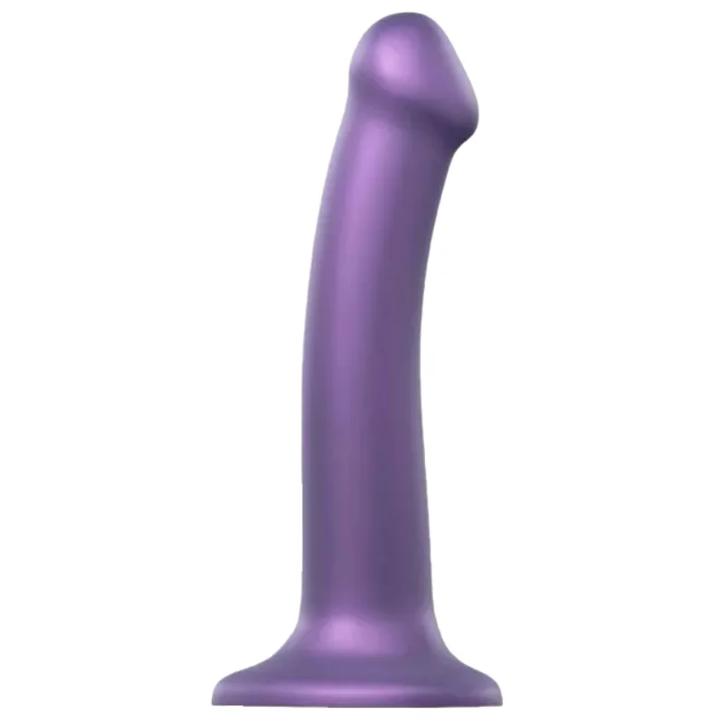 dildo s prísavkou Metallic Shine M (18 cm), fialové