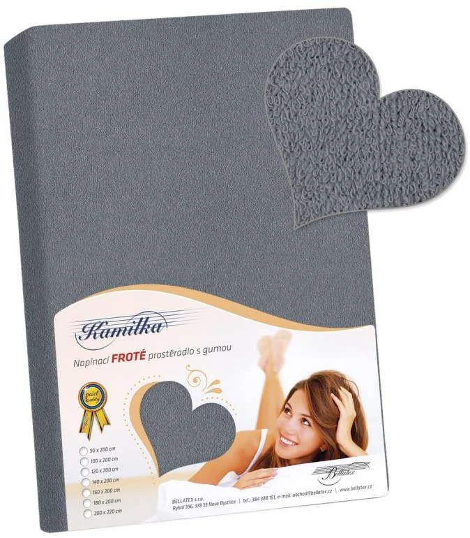 Froté prestieradlo 200x220 046 tm. šedá K7 1×1 ks, posteľná plachta