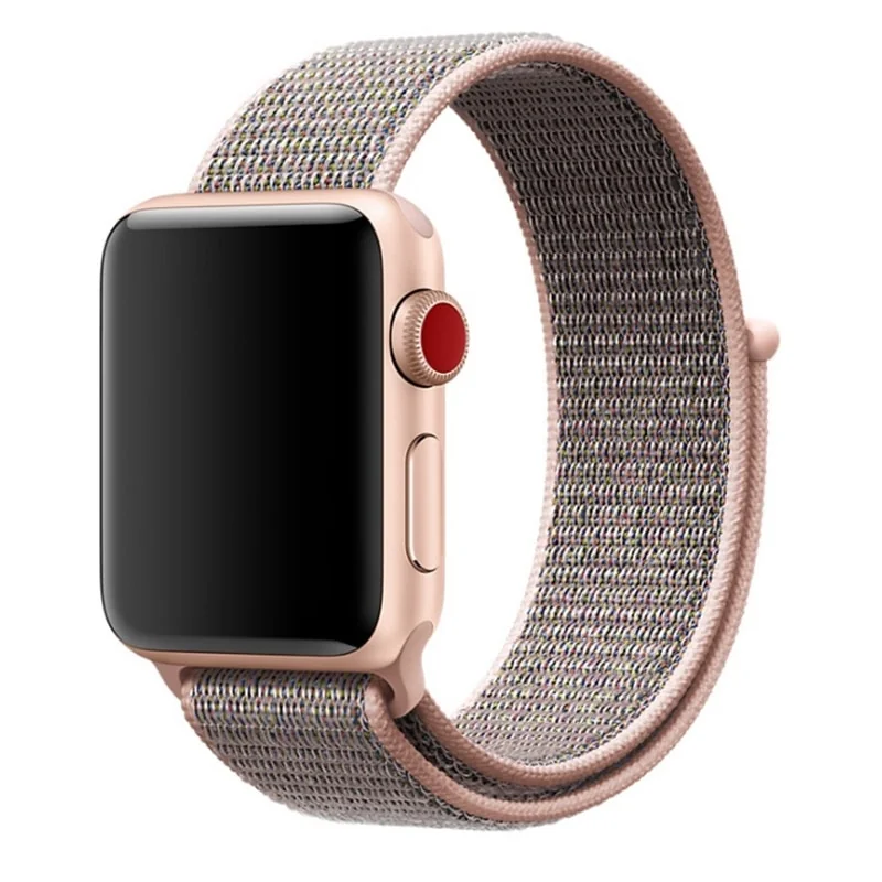 BStrap Nylon remienok na Apple Watch 42/44/45mm Rose Gold
