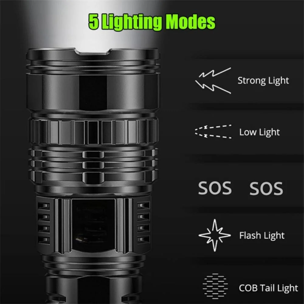 LED MAXI baterka s funkciou powerbanky Čierna