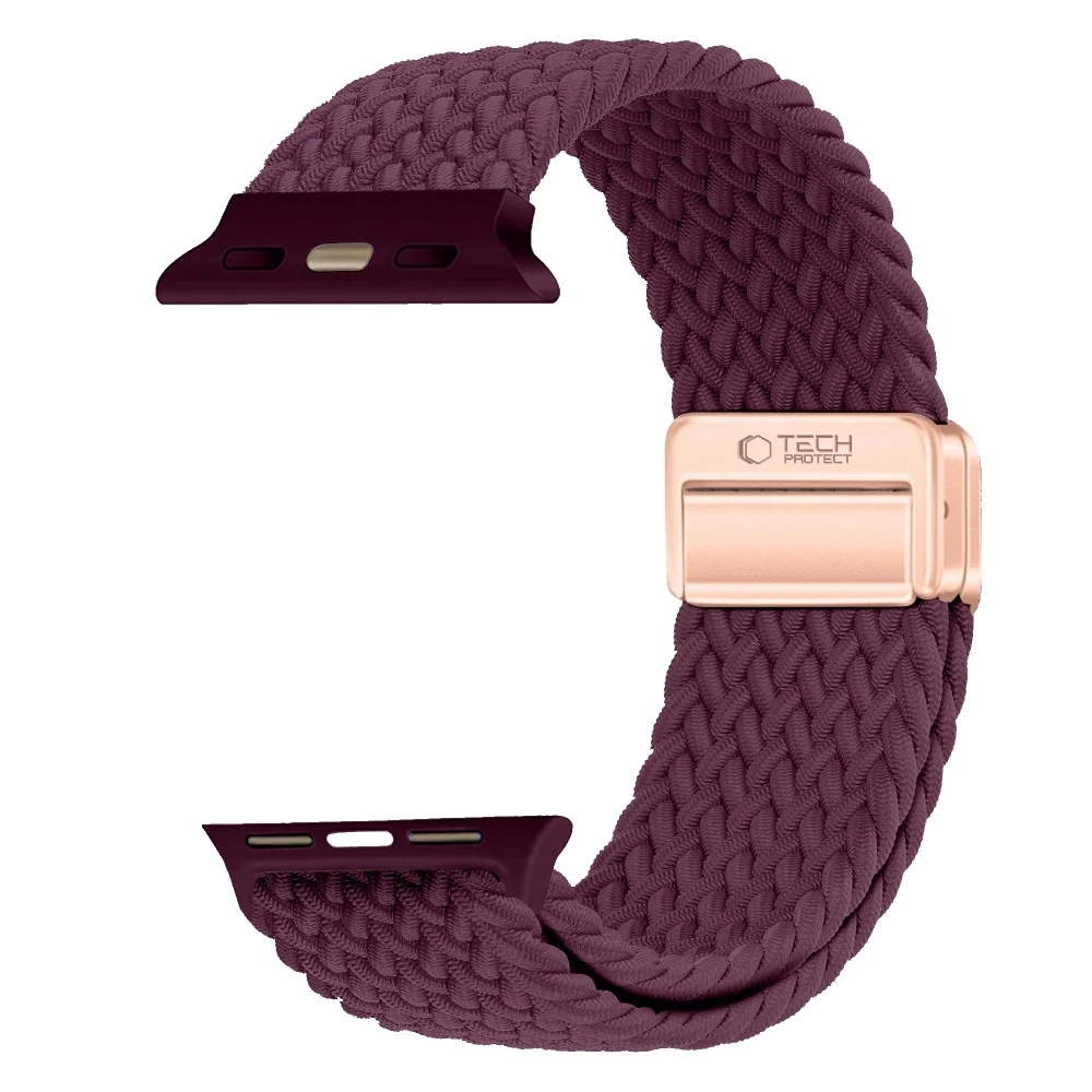 Tech-Protect Nylon Mag remienok na Apple Watch 44/45/46/49mm, deep burgundy