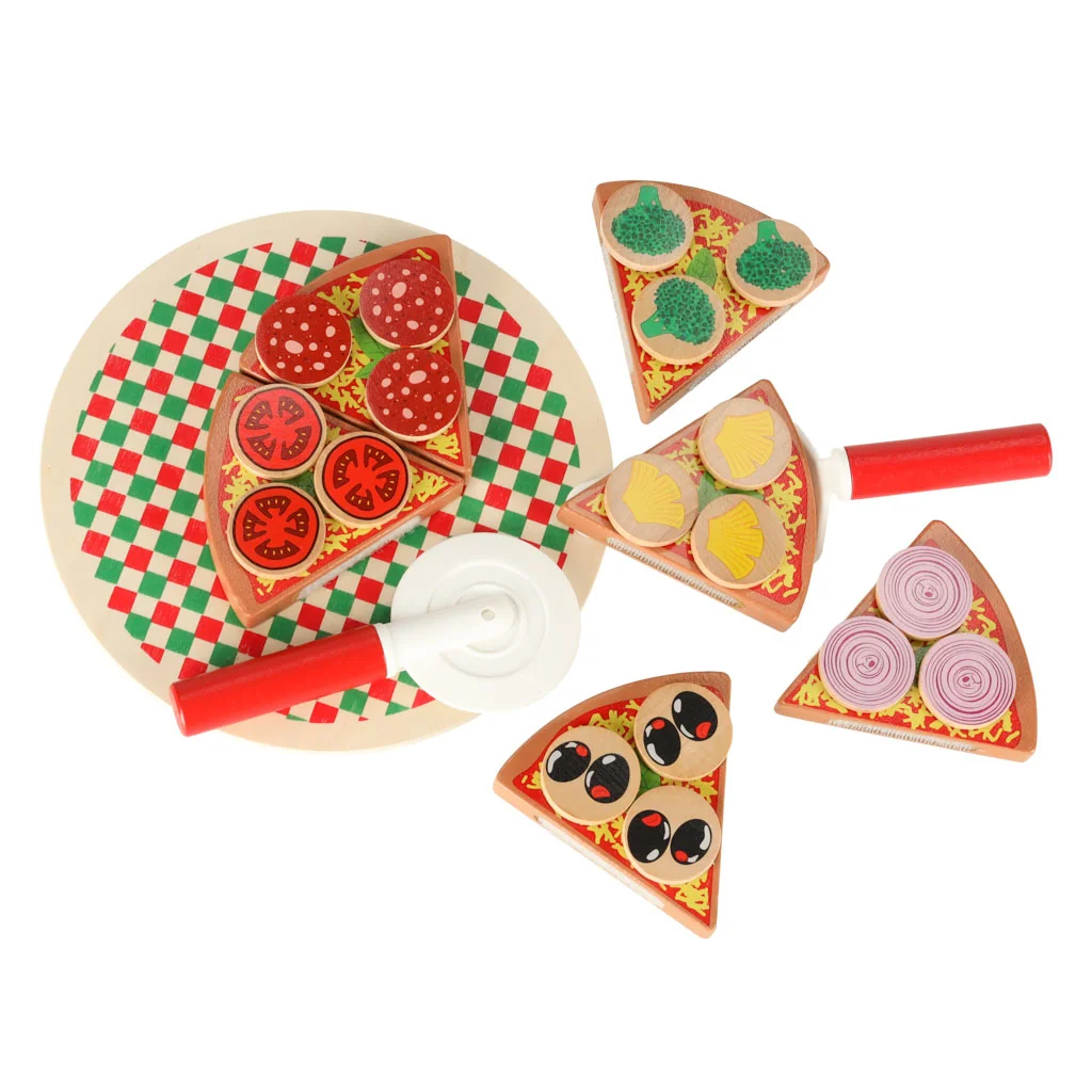 Drevený pizza set na krájanie – 27 dielov