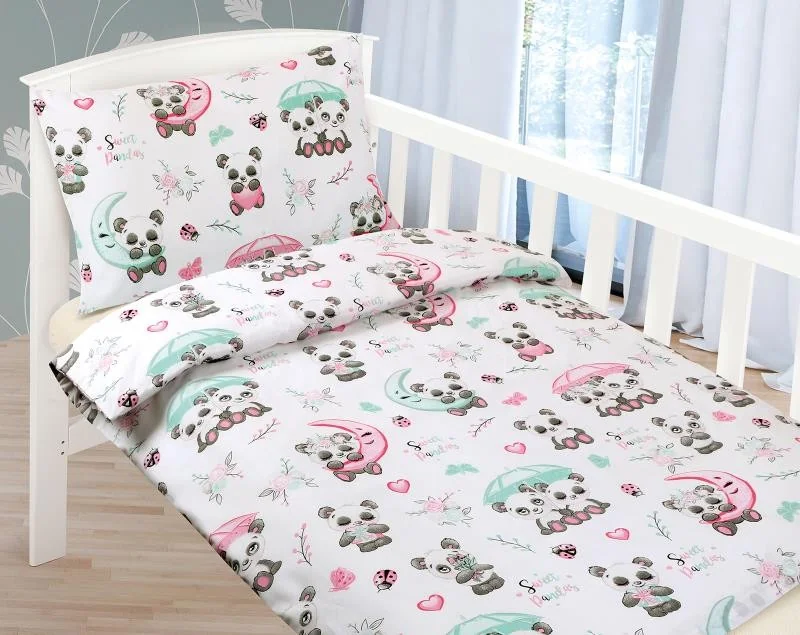 Detské obliečky AGÁTA 90/017 medvedík panda 90x135,45x60 1×1 ks, detské obliečky