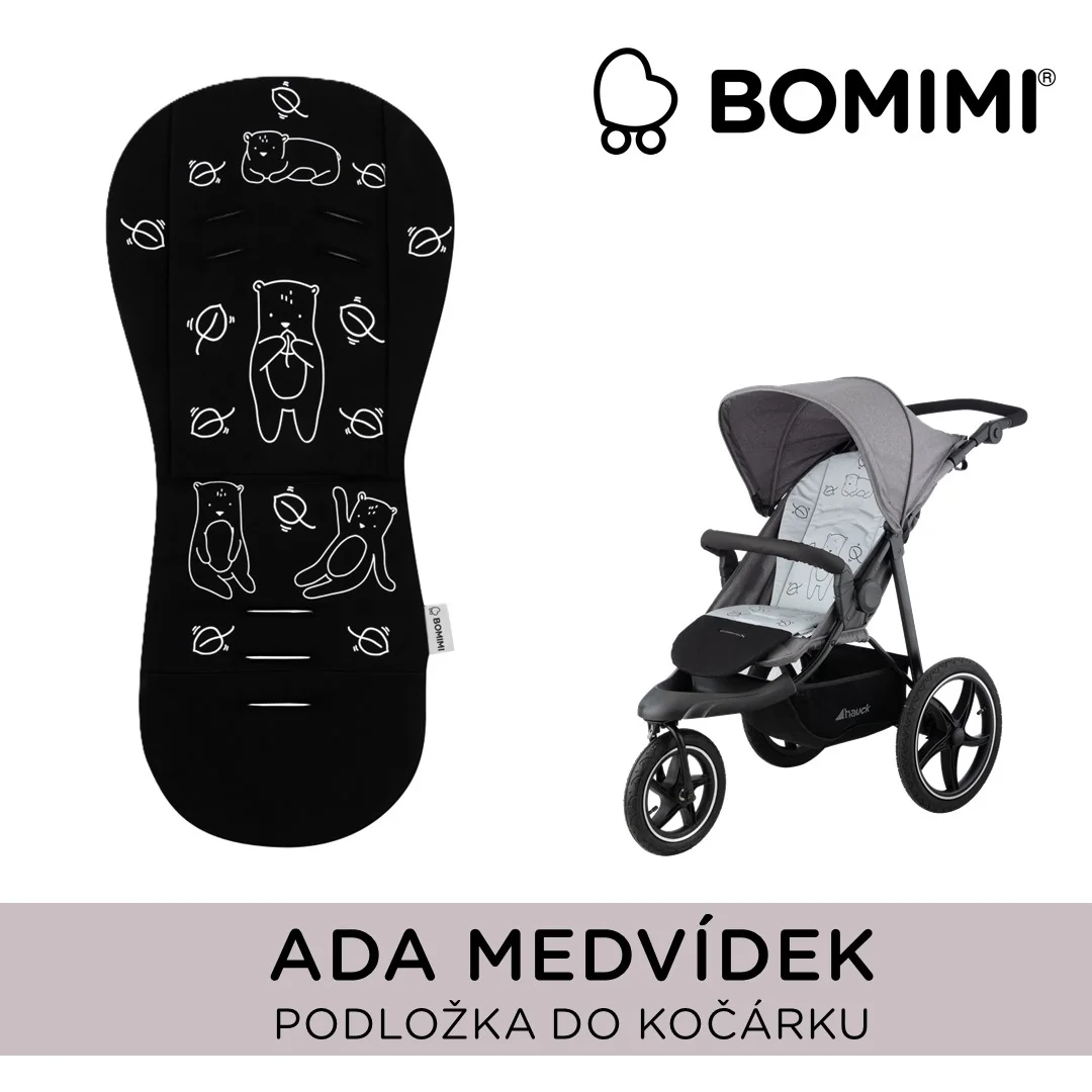 Bomimi ADA podložka do kočíka Medvedík čierna