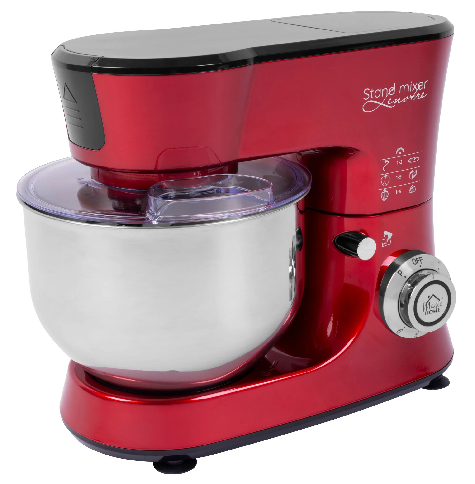 MagicHome kuchynský robot Lenotre, 1 ks 1000 W, 230 V, 3v1, červeno-čierny