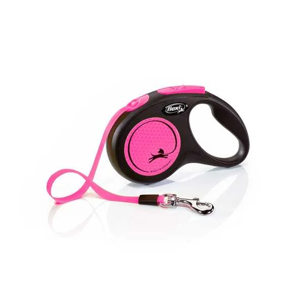 Flexi New Neon S Páska 5m/15kg Ružová 1×1 ks, vodítko