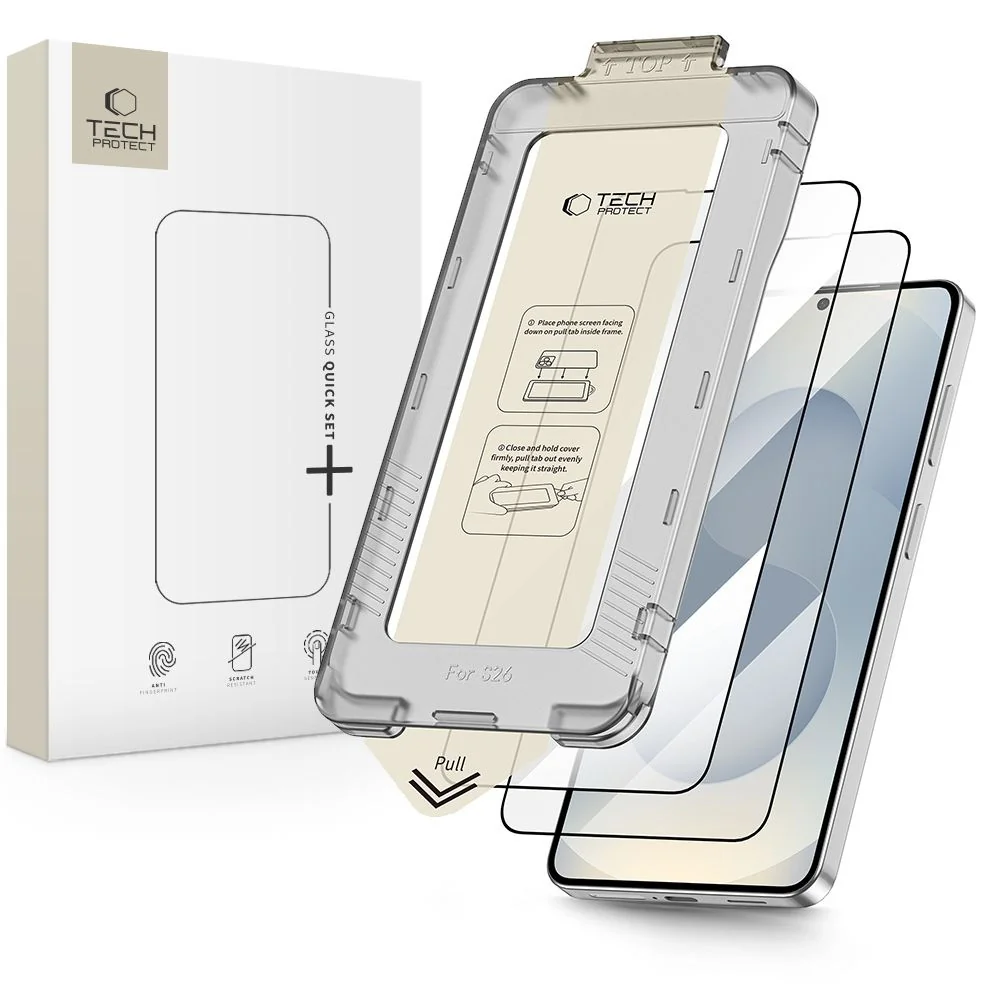 Tech-Protect Quick Set 2x ochranné sklo na Samsung Galaxy S26, čierne