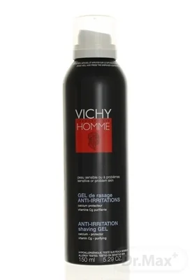 VICHY Homme Gél na holenie na citlivú a problematickú pokožku 150 ml 1×150 ml, gél na holenie