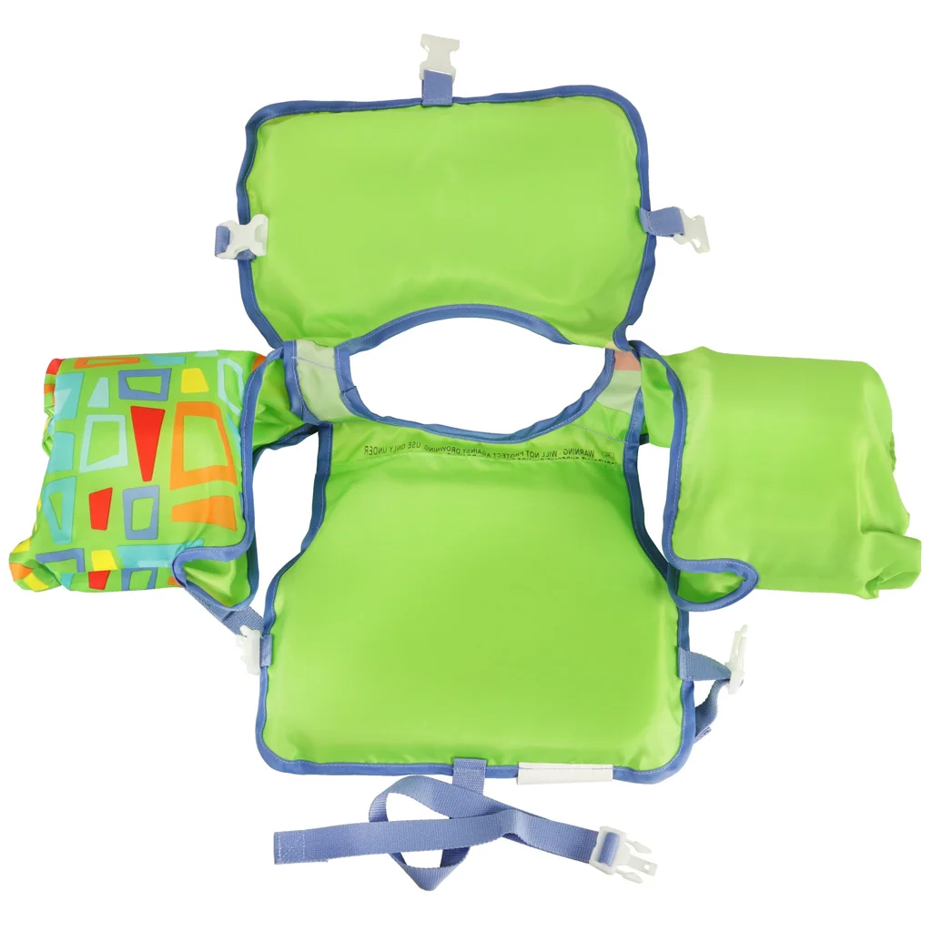 Detská plávacia vesta s rukávmi 3–6 rokov (19–30 kg) – zelená