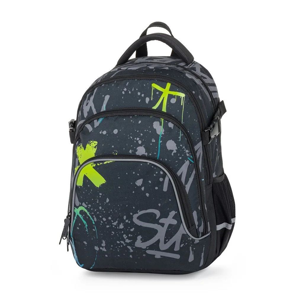 Študentský batoh OXY SCOOLER Graffiti Blue 28 l, modrý