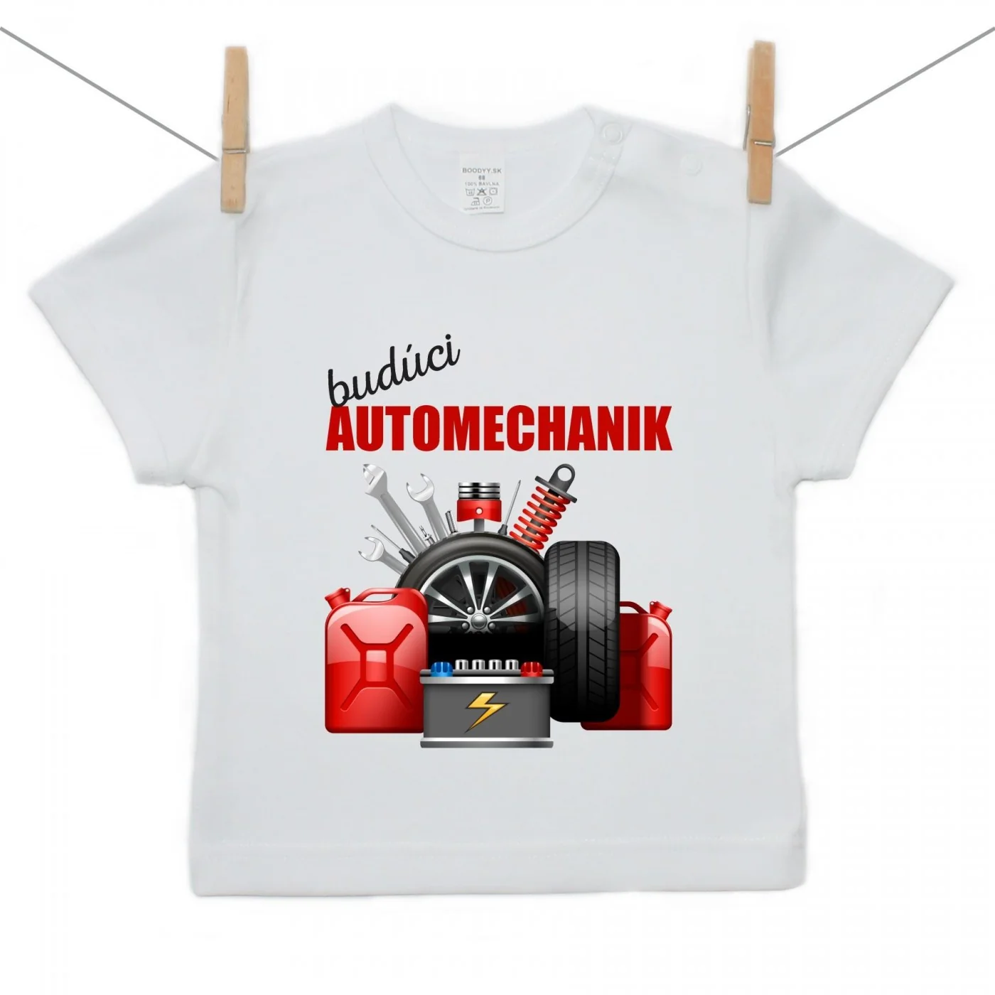 Boodyy Tričko s krátkym rukávom Budúci automechanik Veľkosť: 68