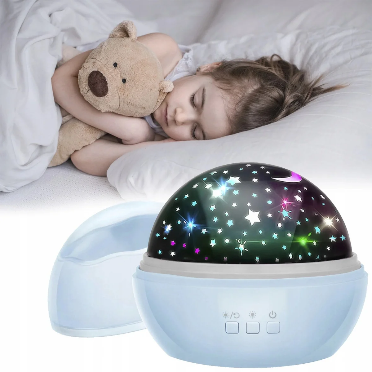 MG Bedside Lamp projektor nočnej oblohy, modrý