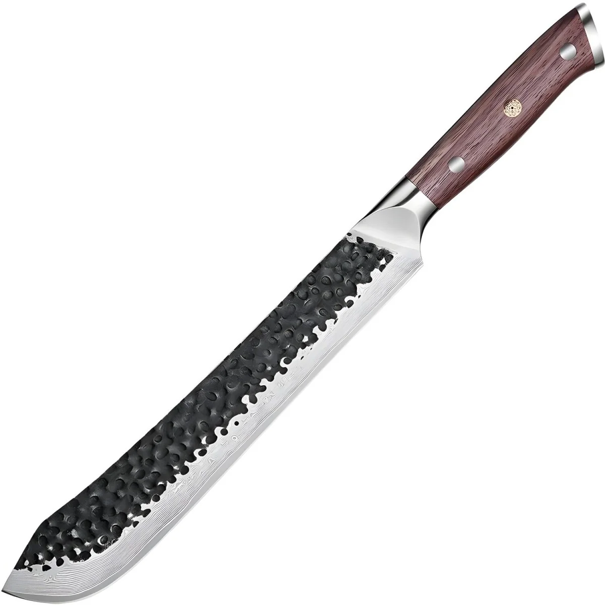 Damaškový kuchynský nôž Tetsuya-Butcher/Hnedá Mäsiarsky nôž, 67 vrstiev damaškovej ocele