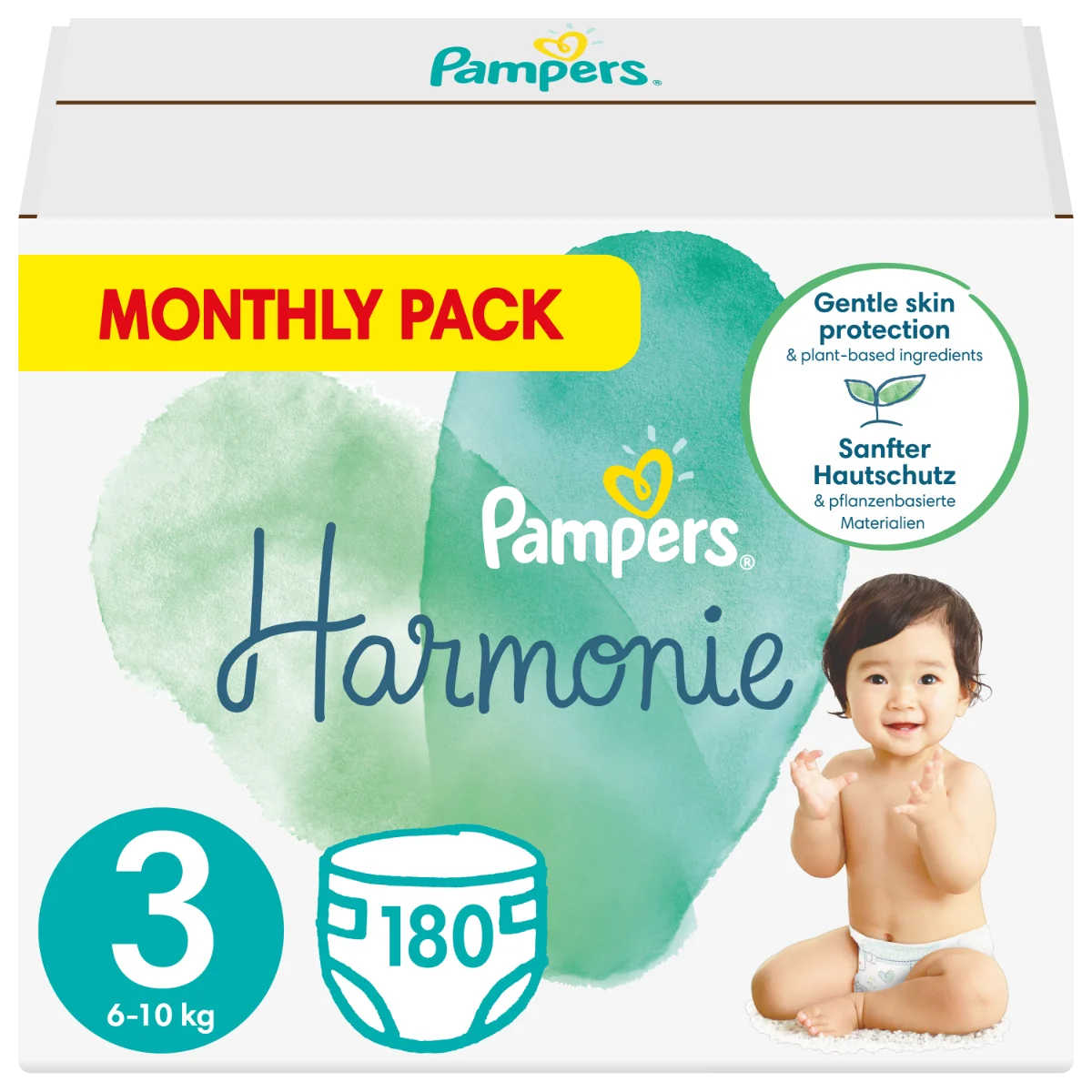 Pampers Harmonie MSB S3 180ks (6-10kg) 1×180 ks, plienky