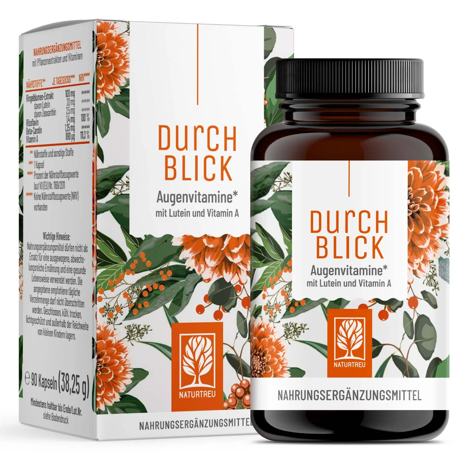 Naturtreu Vitamíny na oči - luteín a vitamín A, 90 kapsúl