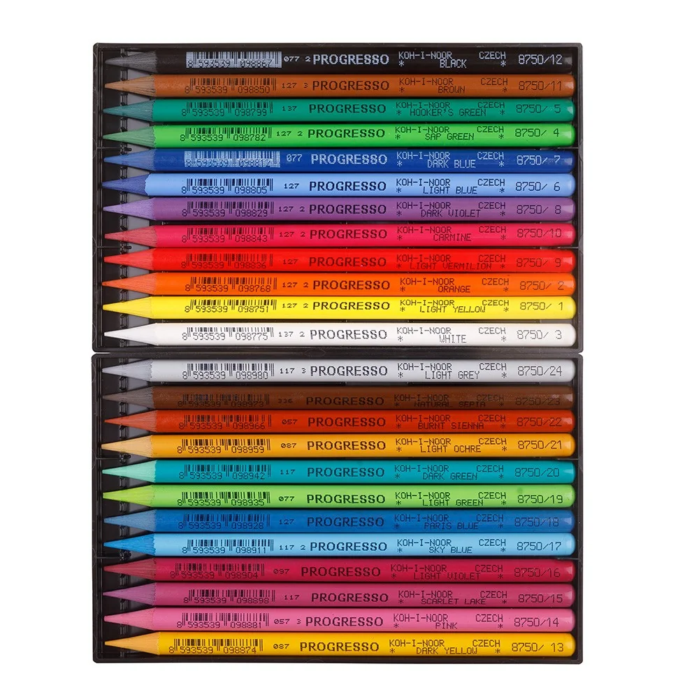 Bezrecyklové pastelky v laku PROGRESSO 8758/24 Sada 24 kusov