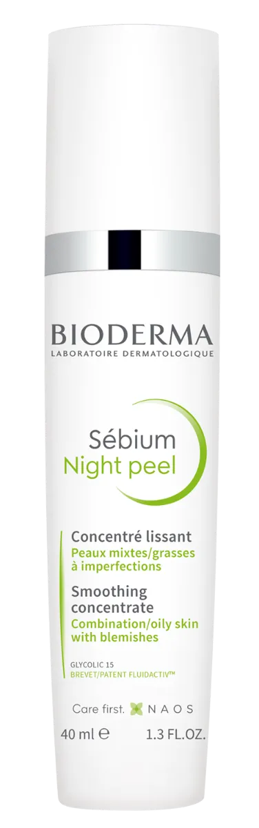 Bioderm Sébium night peel 1×40 ml, šetrný vyhladzujúci peeling