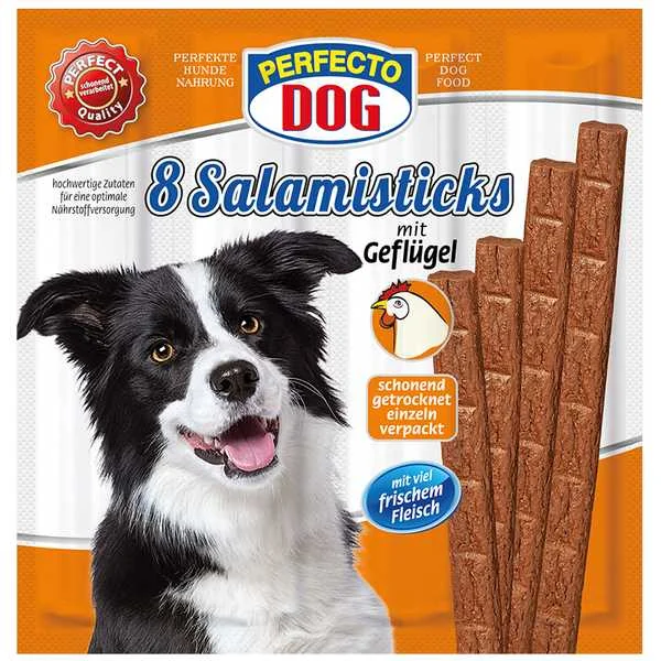 Perfecto Dog 8x Saláma s Hydinovým Mäsom 1×8 ks, maškrta pre psy