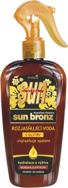 SUN voda ACTIVE BRONZ - WATER s rozjasňujúcimi GLITRAMI a akcelerátorom 1×300 ml, kvetinová opaľovacia voda