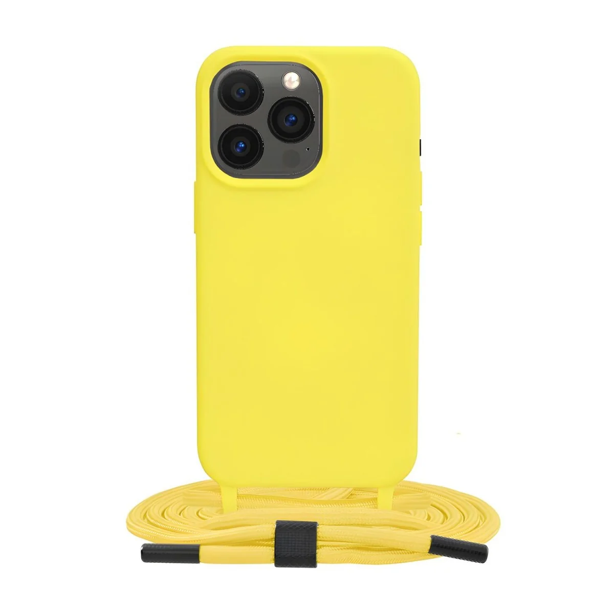 Zavesiteľné puzdro pre iPhone 13 Pro - Žltá 170 cm šnúra, protišokový kryt