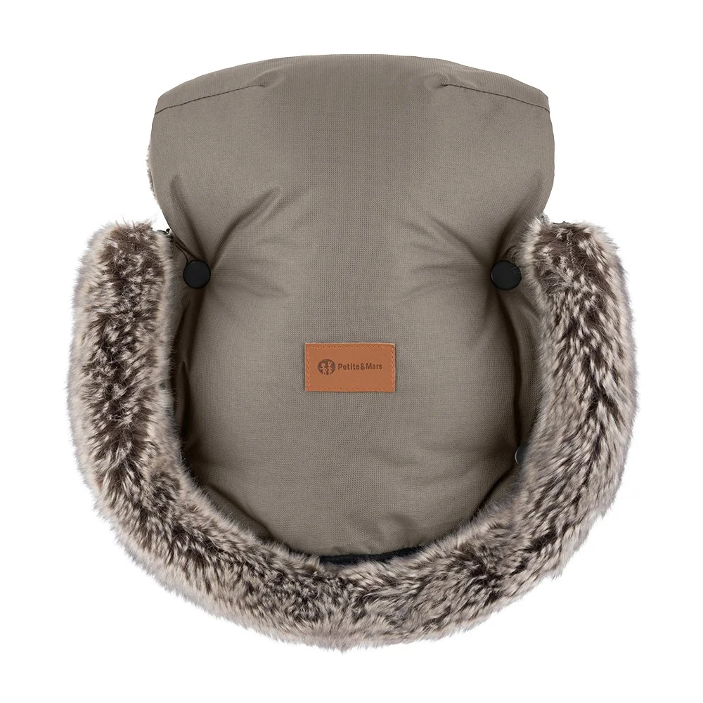 Petite&Mars rukávnik na kočík Furry Mocha Mousse (rukavice, 2 ks)