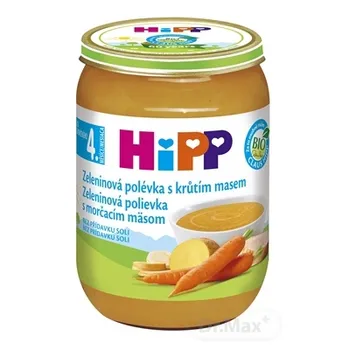 HiPP Polievka BIO Zeleninová s morčacím mäsom 1×190 g, zeleninová polievka pre deti