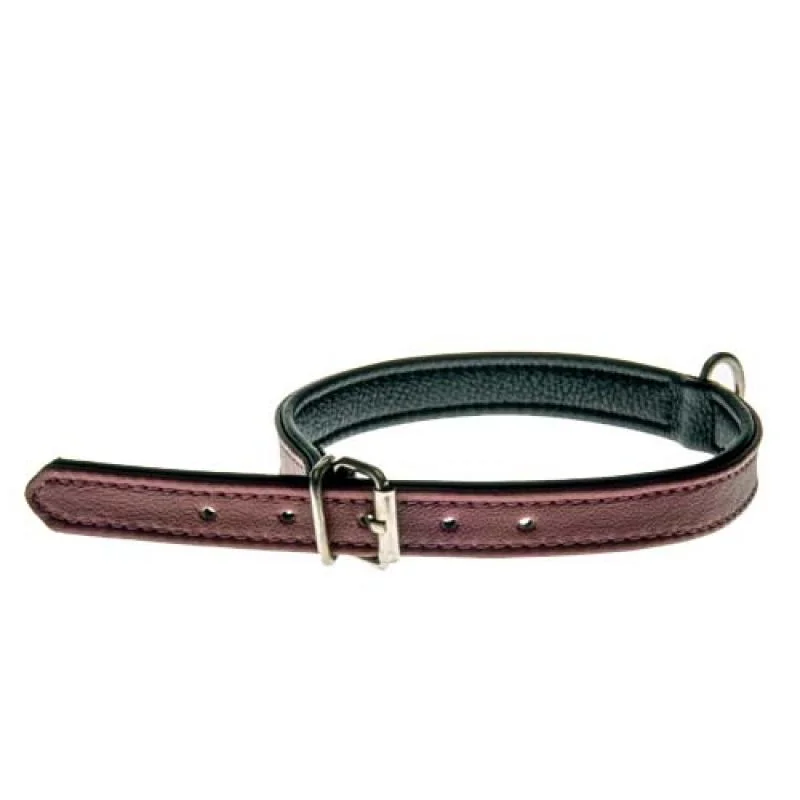 COBBYS PET Obojok z brúsenej pravej kože ružový podšitý pravou čiernou kožou 20mm/50cm