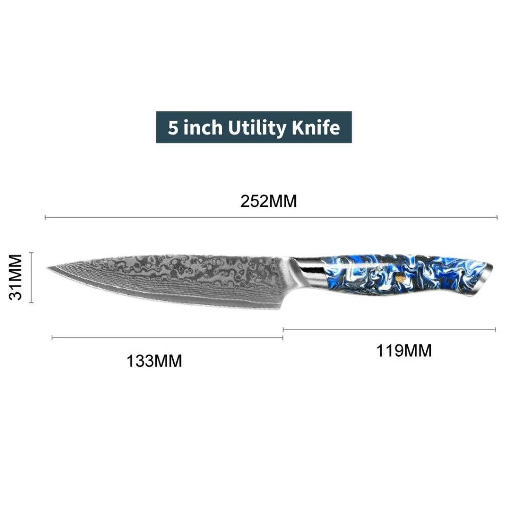Damaškový kuchynský nôž Akio-Paring 21,2cm, čepeľ 9,5cm
