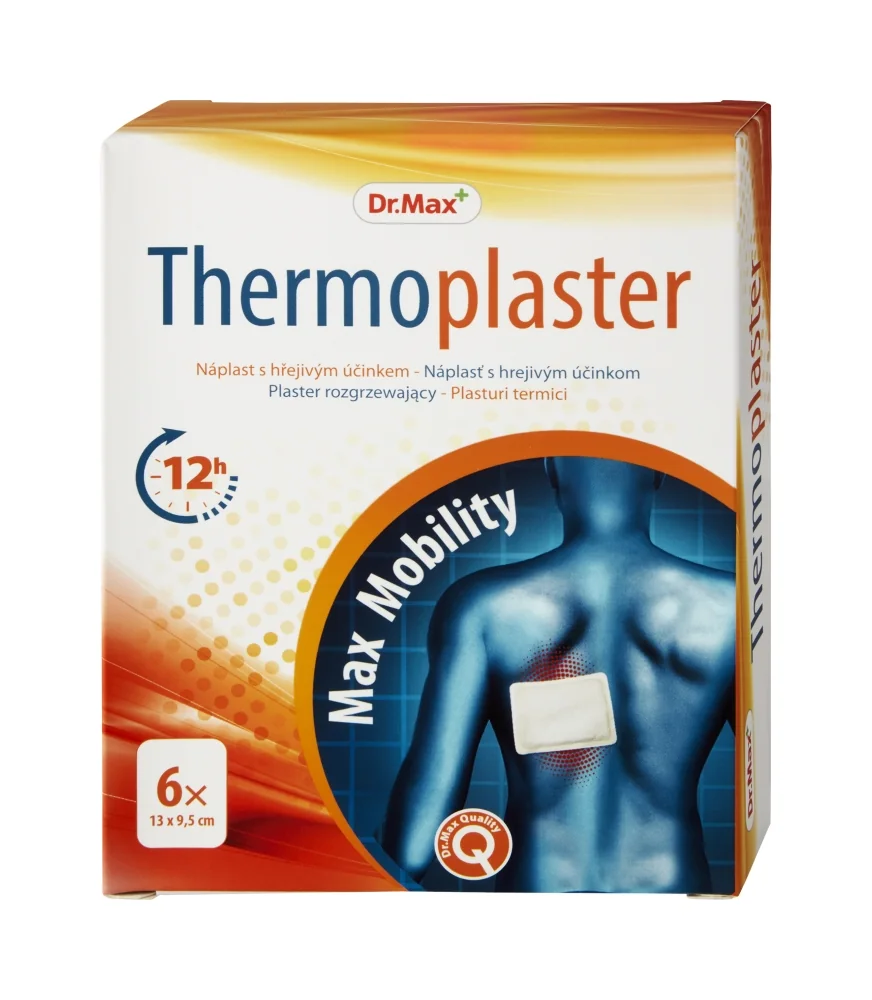 Dr. Max Thermoplaster 13 x 9,5 cm 1×6 ks, hrejivé náplasti