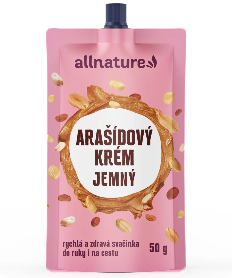 Allnature Arašidový Krém Jemný 50g 1×50 g, jemný arašidový krém