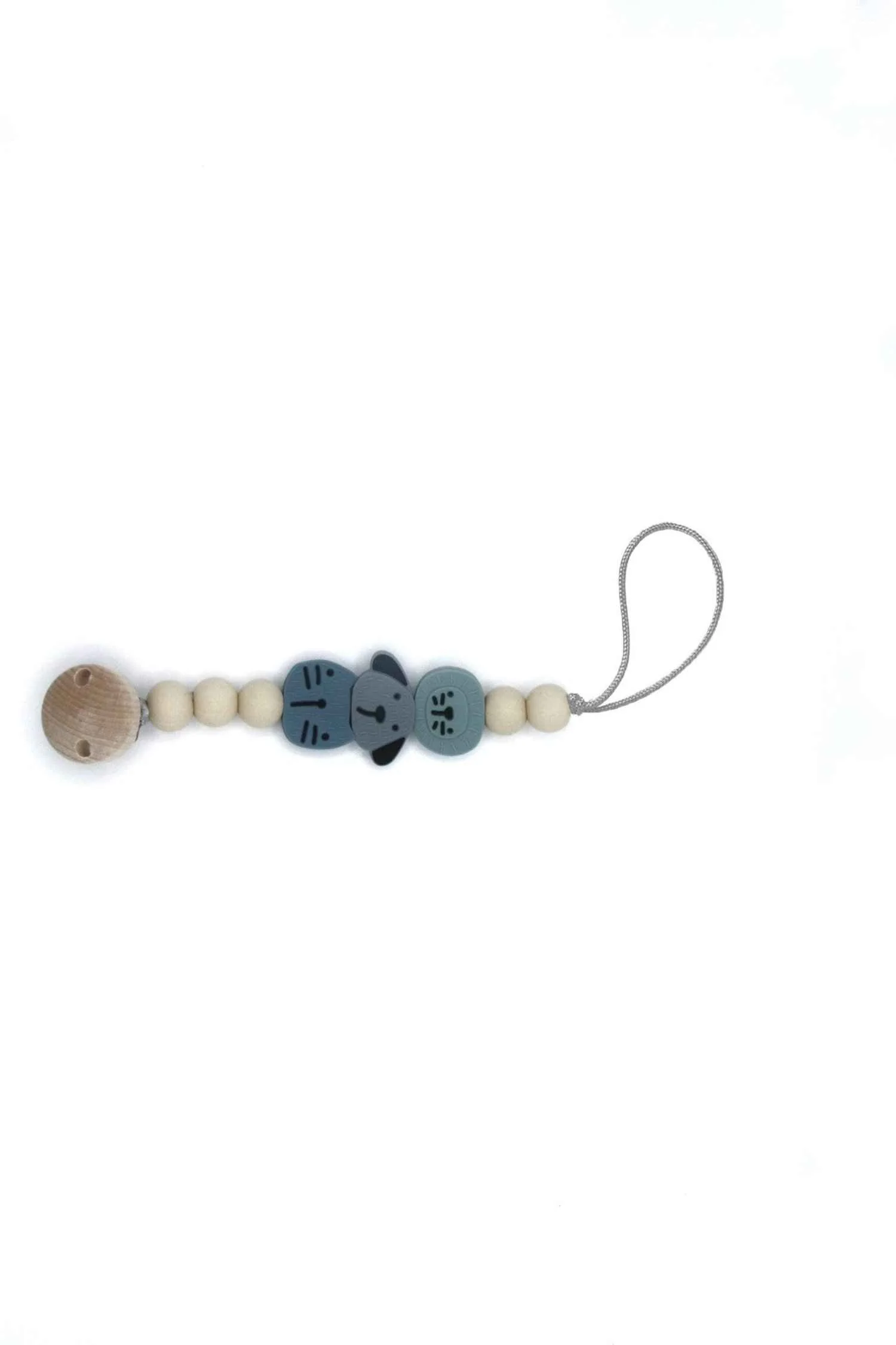 THE COTTON CLOUD Klip na cumlík ZOO Blue 1×1 ks, silikónový klip na cumlík