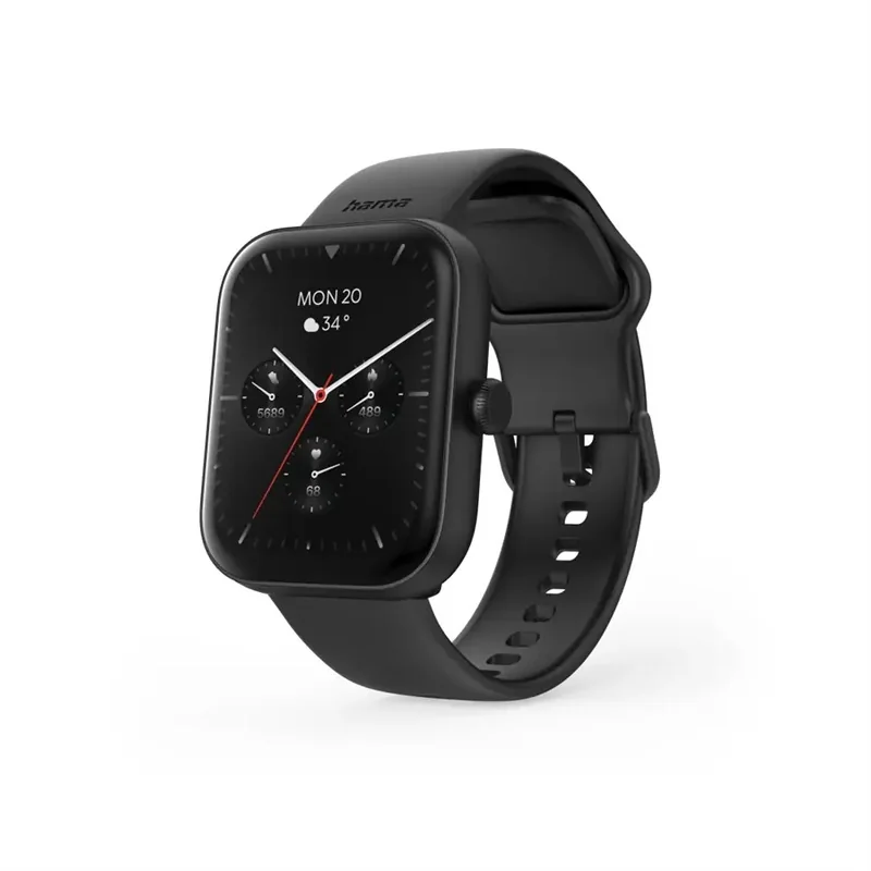 Hama 5000 smart hodinky funkcia telefonovania, vode odolné IP68, Siri/ Google Assistant, čierne
