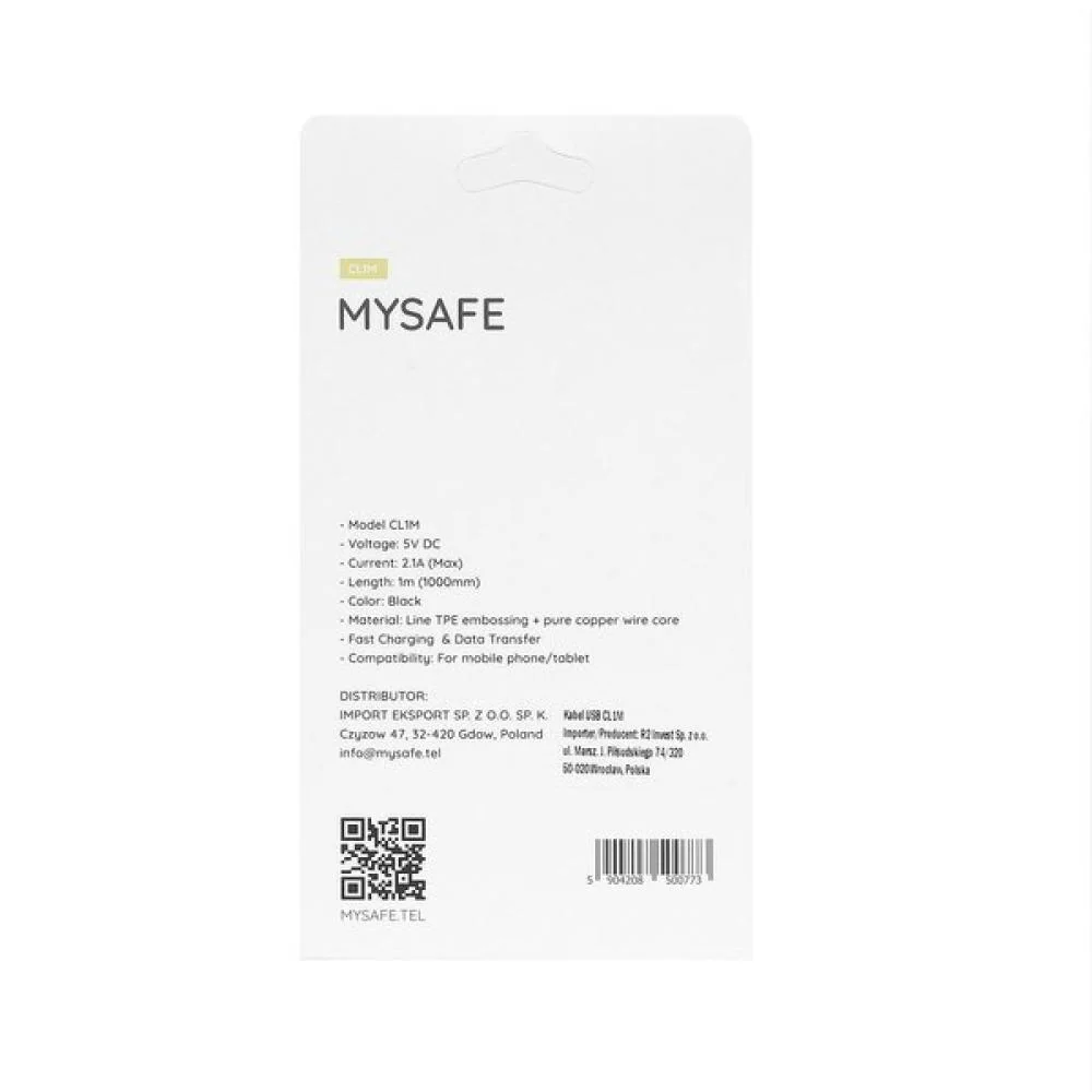 Kábel - 1m - MicroUSB - Čierna