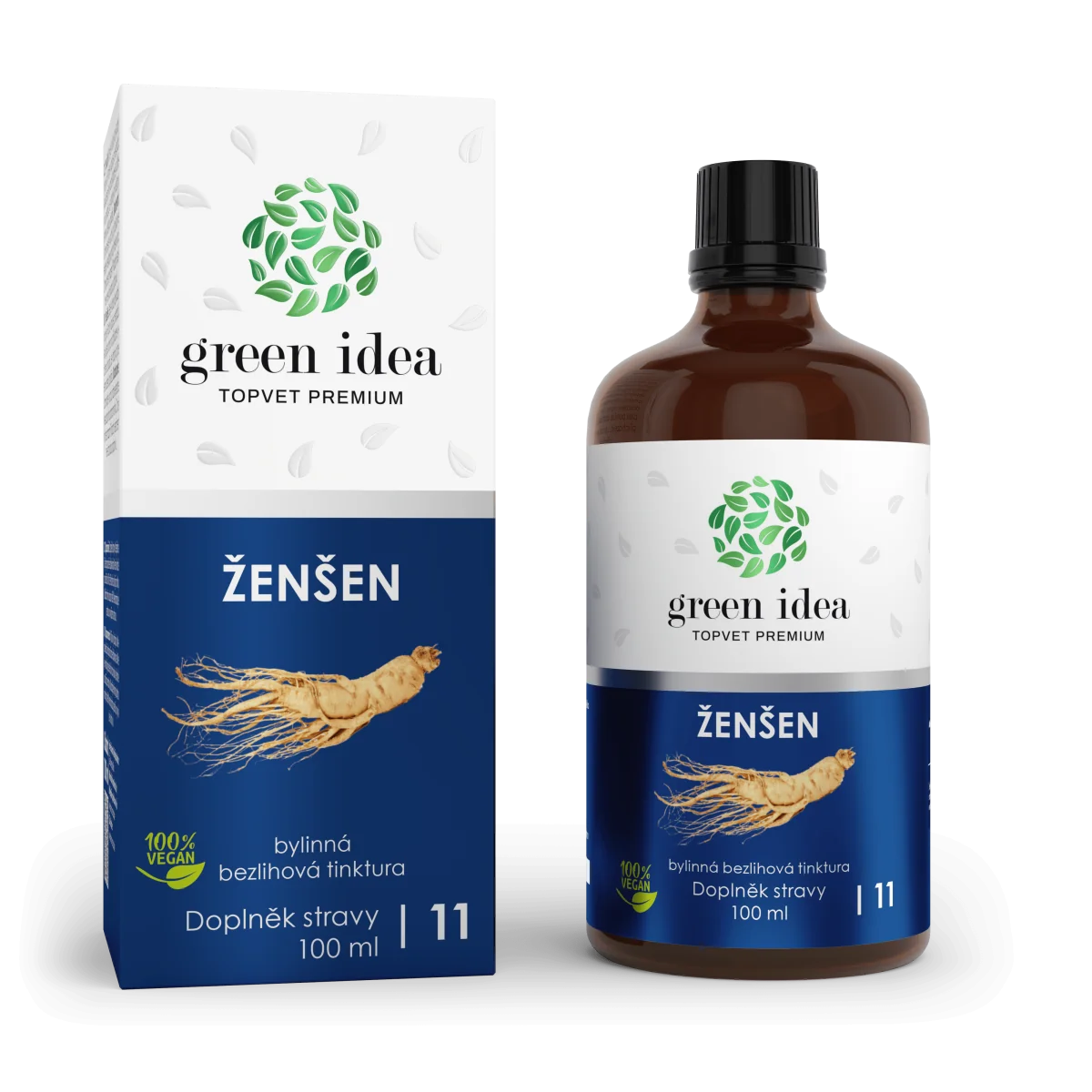 Ženšen – bezliehová tinktúra – 100 ml – Green idea