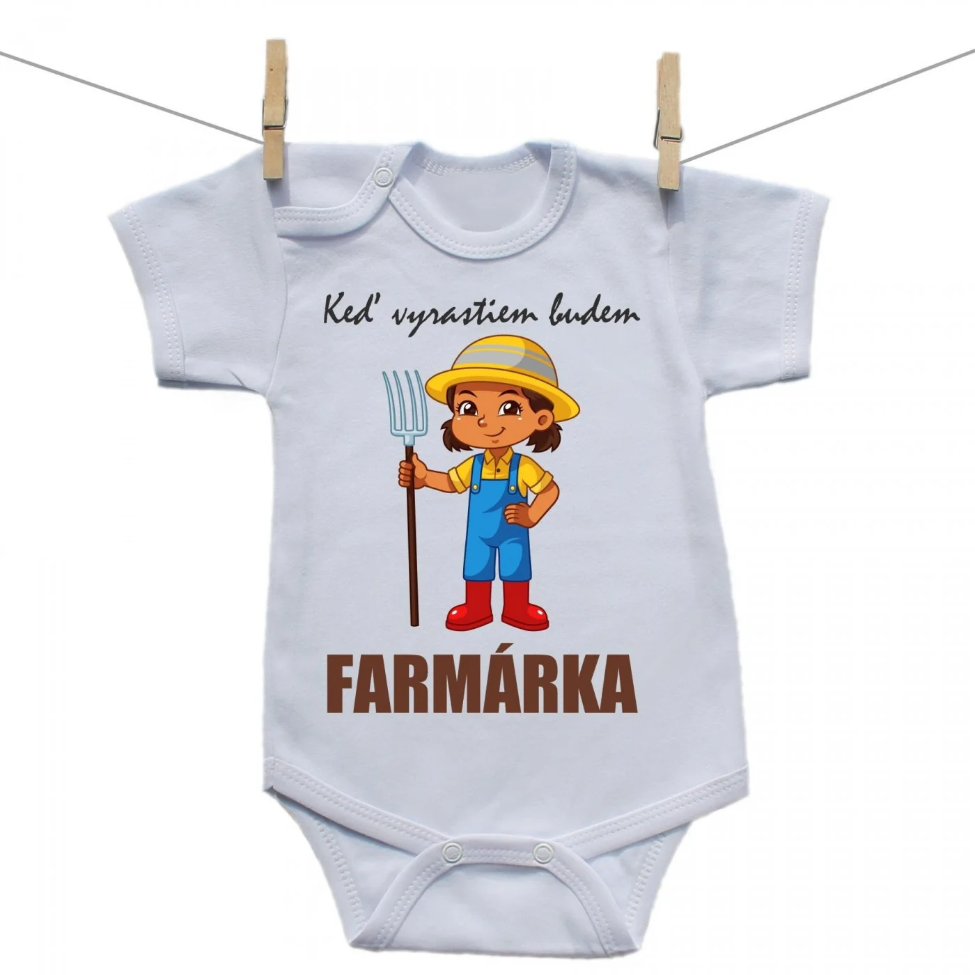 Boodyy Body s krátkym rukávom Keď vyrastiem budem farmárka Veľkosť: 68