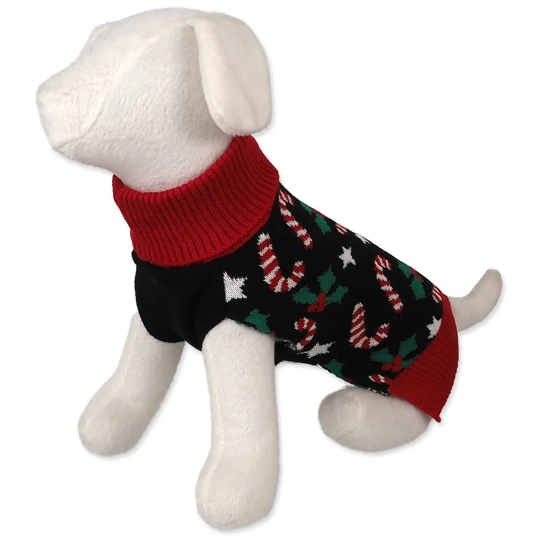 Sveter Dog Fantasy Winter Tale vianočný motív čierny XL