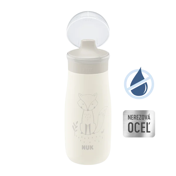 NUK flaša Mini-Me Sip nerez 300 ml (9+ m.) 1×1 ks, nerezová fľaša