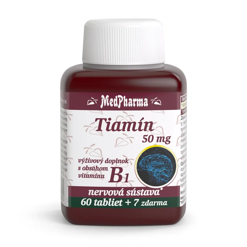 MedPharma TIAMÍN 50 mg (vitamín B1) 1×67 tbl, 60+7 zadarmo
