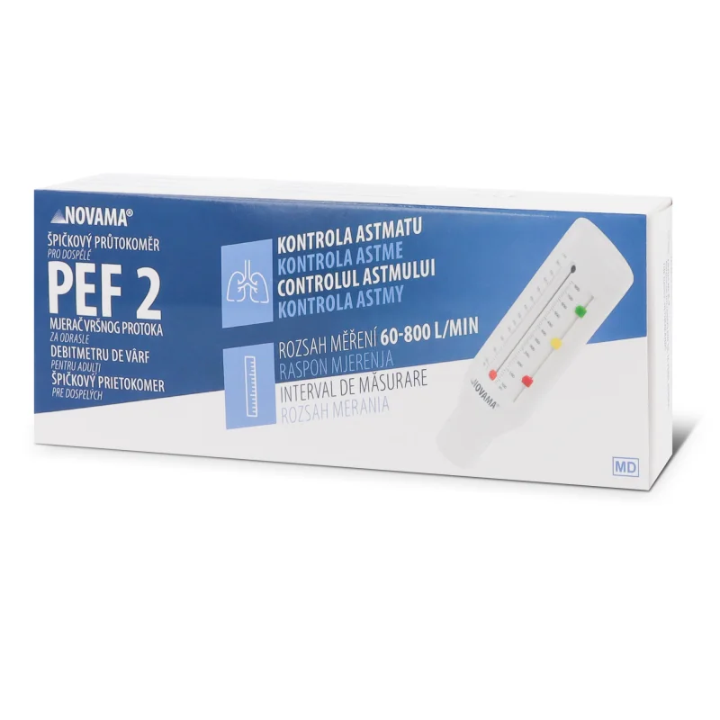 NOVAMA PEF 2 Spirometer pre dospelých, certifikovaný s denníkom TOW022150