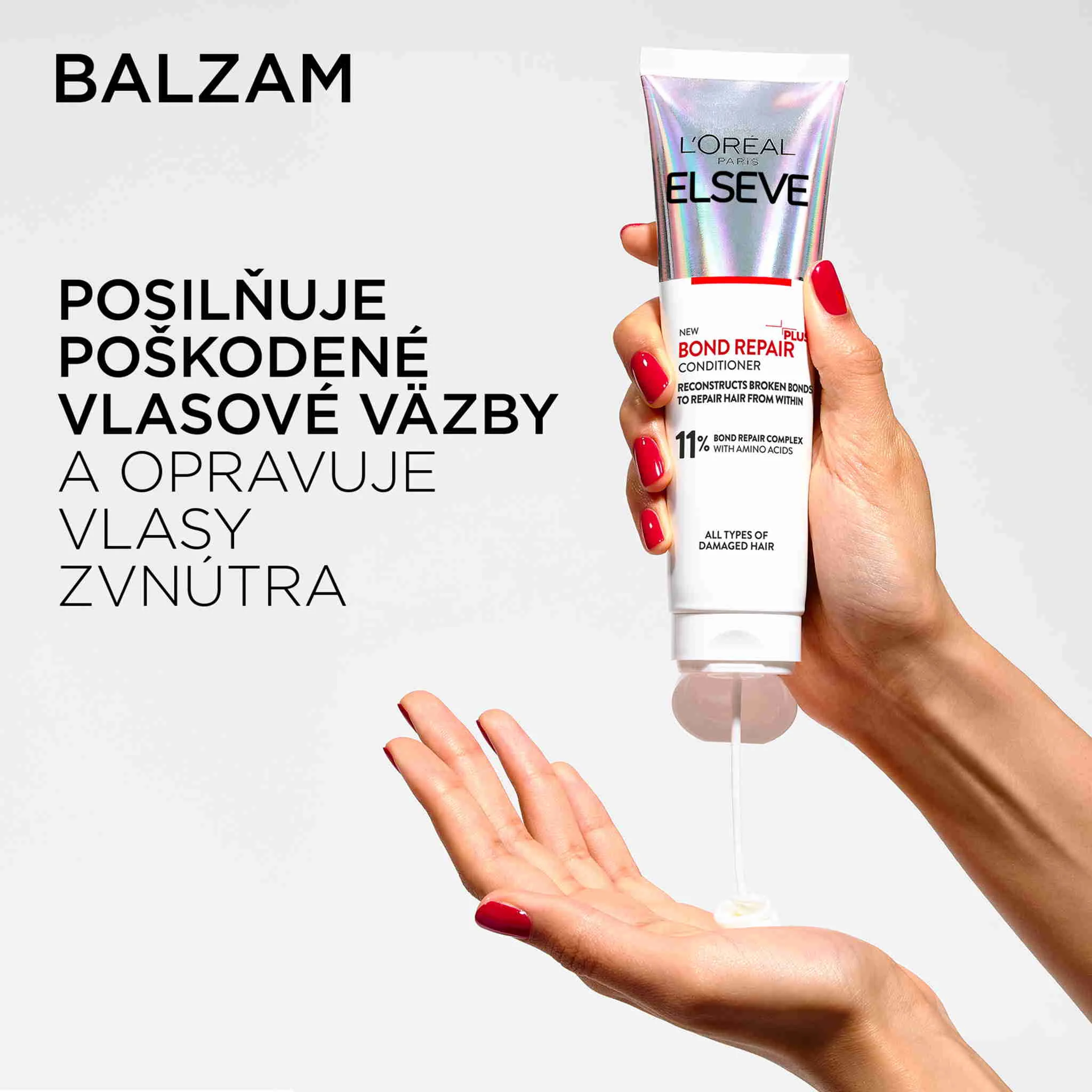 L'Oréal Paris Elseve Bond Repair regeneračný balzam s  kyselinou citrónovou, 200 ml pre všetky typy poškodených vlasov, 150 ml 1×150 ml, balzam na vlasy