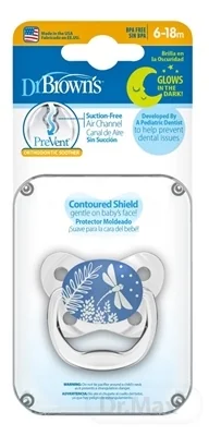 Dr.Brown´S Cumlík Prevent Ortodontický Svietiaci 6-18m Fialový 1×1 ks, svietiaci cumlík, 6-18m, fialový