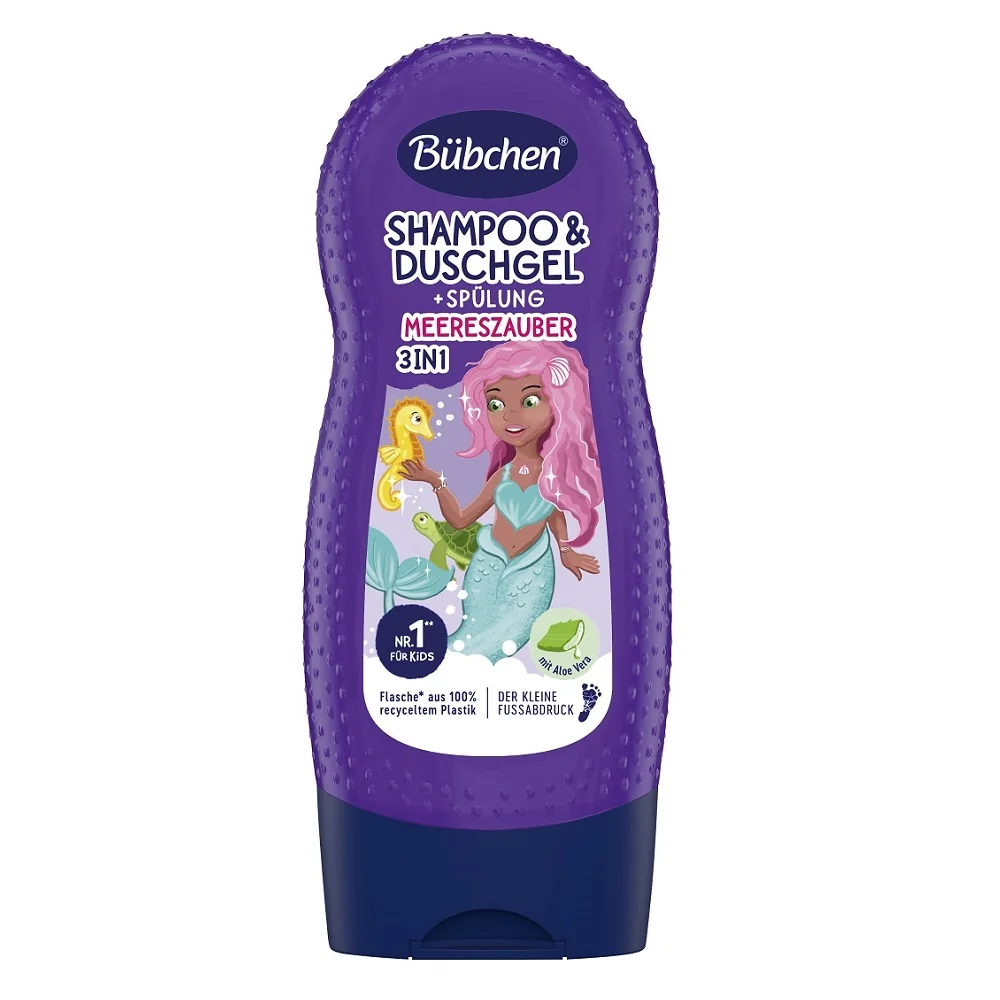 Bübchen Kids Šampón & sprchový gél & kondicionér 3v1 Malá morská víla 1×230 ml, šampón, sprchový gél a kondicionér
