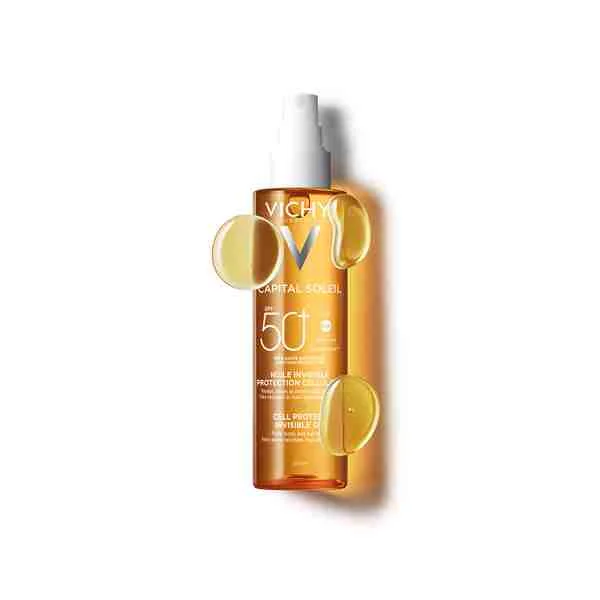 VICHY Capital Soleil neviditeľný olej SPF50+ 1×200ml, neviditeľný olej s SPF50+