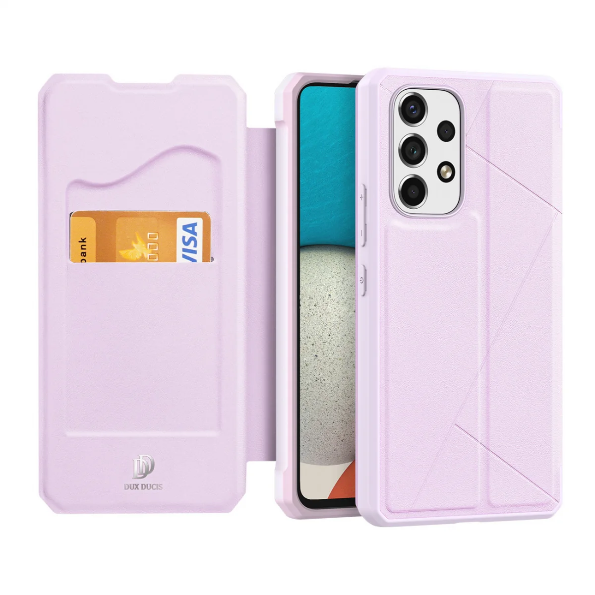 DUX DUCIS Skin X knižkové kožené puzdro naSamsung Galaxy A73, ružové