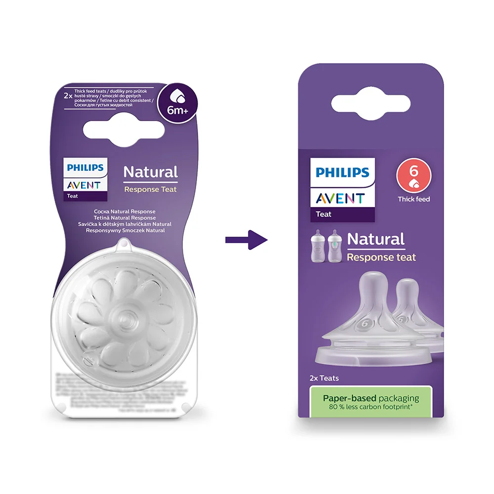 Philips AVENT Cumlík Natural Response 6 na kašu 1×2 ks, cumlíky na fľaše