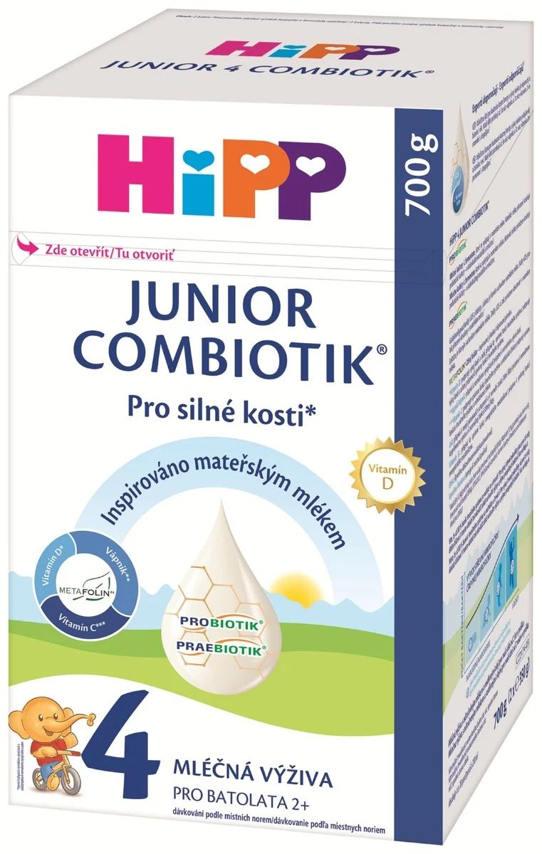 Batoľacie mlieko HiPP 4 Junior Combiotik® 1×700 g, batoľacie mlieko, od ukonč. 2. roka