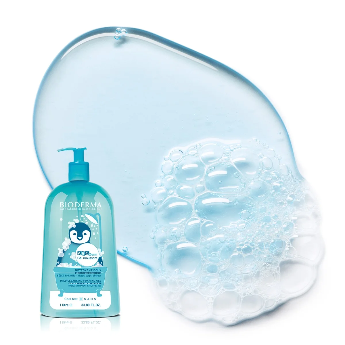 BIODERMA ABCDerm Gel moussant jemný čistiaci gél pre dojčatá a deti 1×1000 ml, čistiaci penivý gél pre dojčatá a deti
