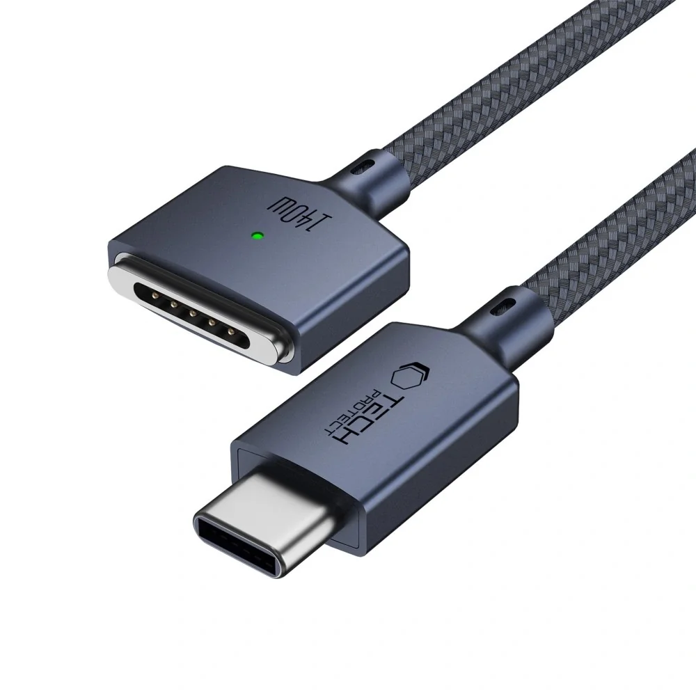Tech-Protect MMC01 magnetický kábel USB-C / MagSafe 3 140W 3m, tmavomodrý