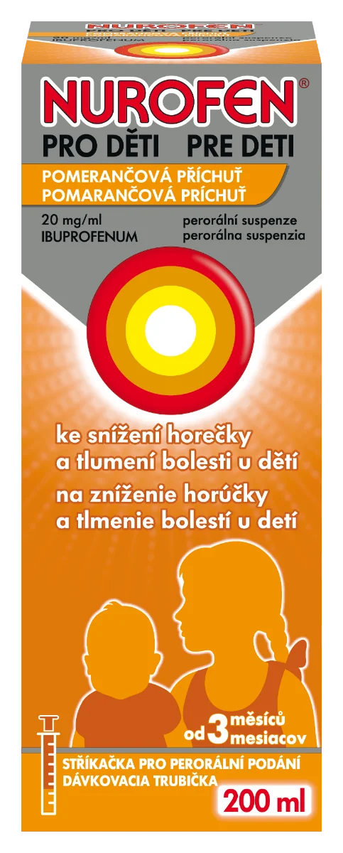 NUROFEN pre deti Pomaranč 1×200 ml, liečivo
