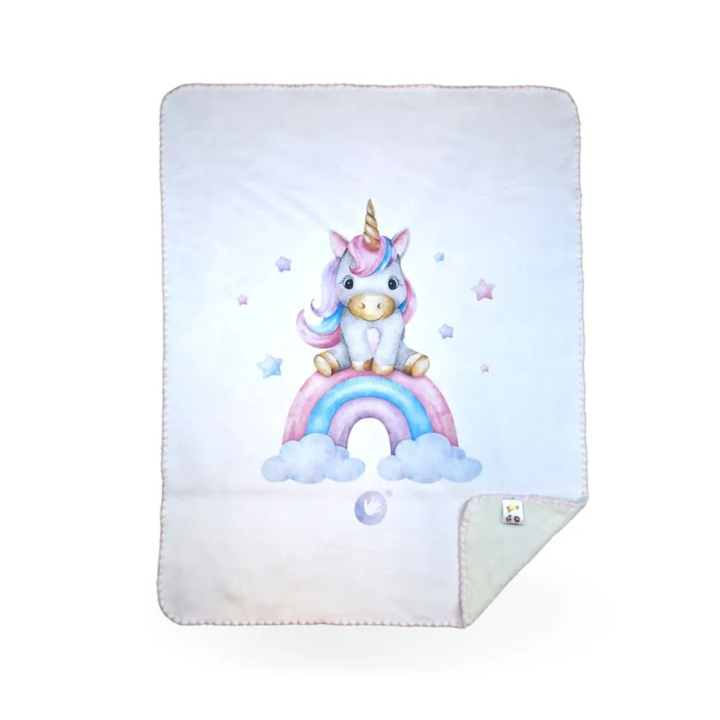 XKKO LUX Španielska detská deka- Rainbow Unicorn, 75x100